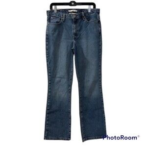 Tommy Hilfiger Womens Blue Washed Hipster Boot Cut Denim Jeans Size 10